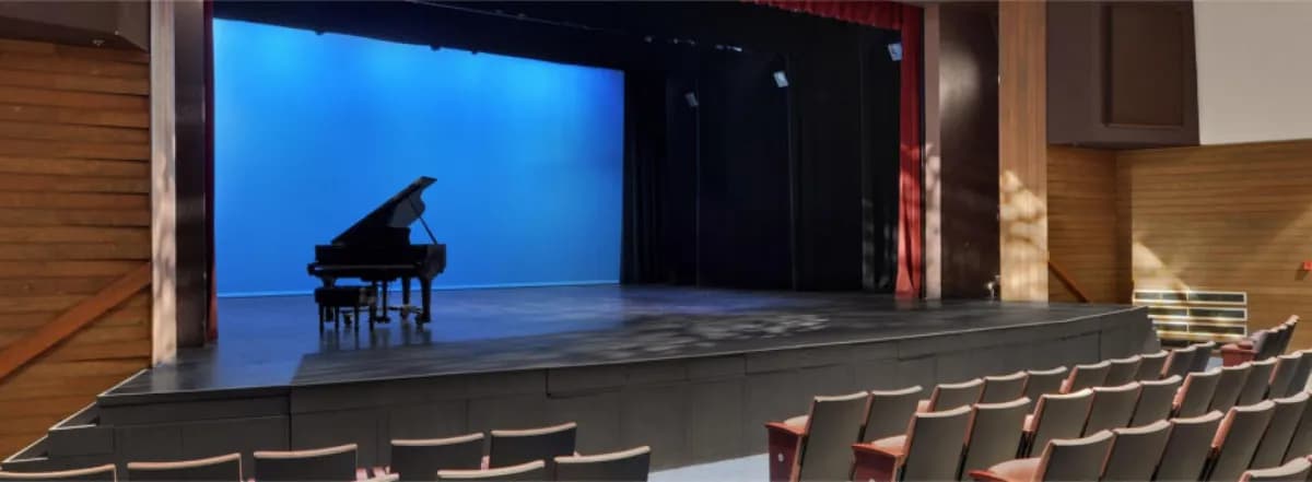 Stage and auditorium seating at Centennial Theatre in North Vancouver